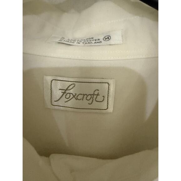 FoxCroft dog embroidered grandma core short sleeve button up blouse womens 14 L - Picture 5 of 5